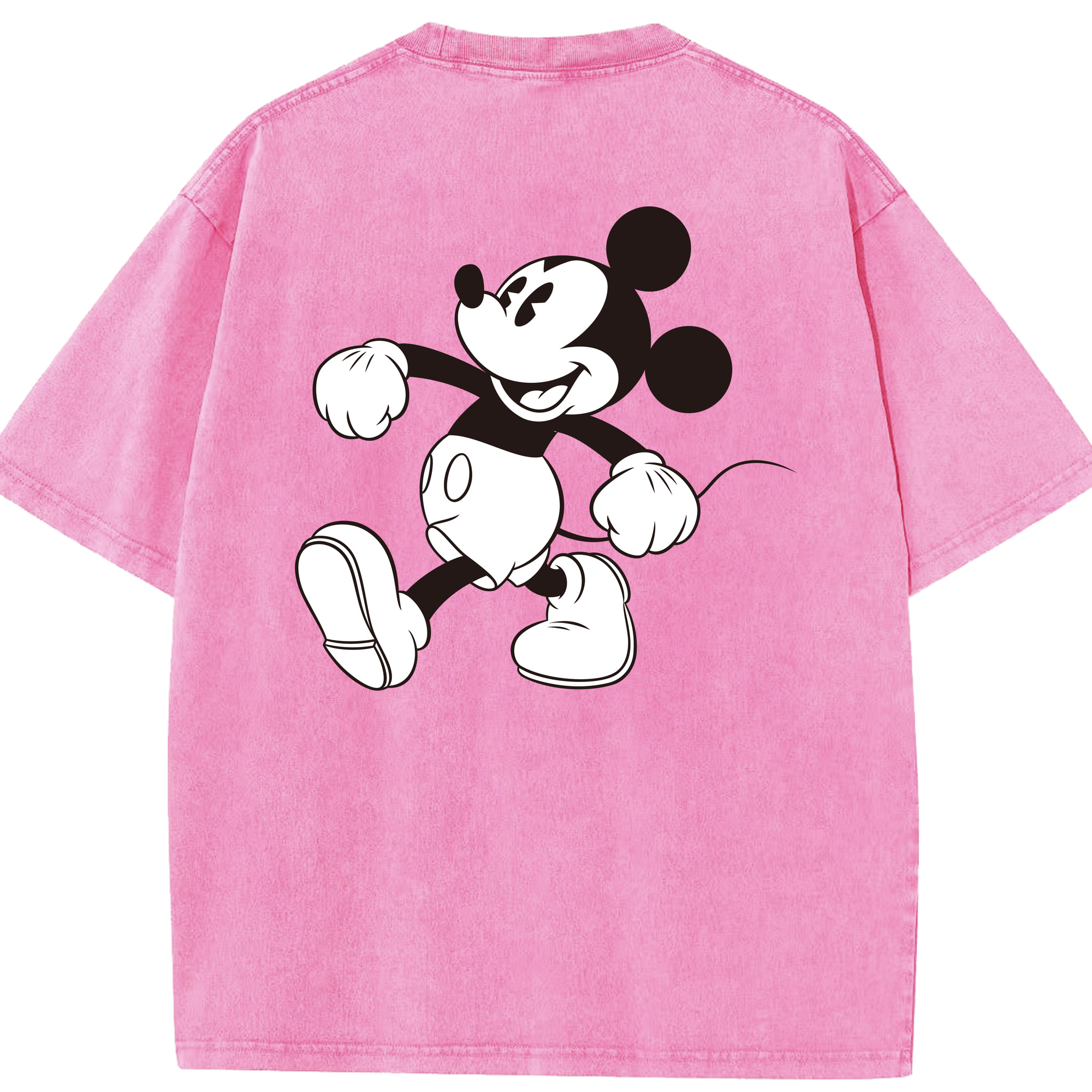 （画像用） ミッキーマウス Mickey Mouse 綿100% ヴィンテージ風 半袖Tシャツ（背面プリント）